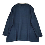 45R/45rpm 天竺のビッグスリットTシャツ ワイド コットン インディゴ 長袖Ｔシャツ カットソー ロンＴ ネイビー レディース フォーティーファイブアールピーエム【中古】6-0814M♪