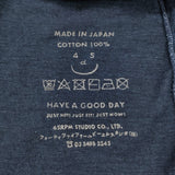 45R/45rpm 天竺のビッグスリットTシャツ ワイド コットン インディゴ 長袖Ｔシャツ カットソー ロンＴ ネイビー レディース フォーティーファイブアールピーエム【中古】6-0814M♪