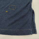 45R/45rpm 天竺のビッグスリットTシャツ ワイド コットン インディゴ 長袖Ｔシャツ カットソー ロンＴ ネイビー レディース フォーティーファイブアールピーエム【中古】6-0814M♪