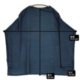 45R/45rpm 天竺のビッグスリットTシャツ ワイド コットン インディゴ 長袖Ｔシャツ カットソー ロンＴ ネイビー レディース フォーティーファイブアールピーエム【中古】6-0814M♪