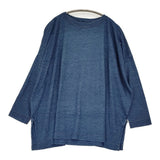 45R/45rpm 天竺のビッグスリットTシャツ ワイド コットン インディゴ 長袖Ｔシャツ カットソー ロンＴ ブルー レディース フォーティーファイブアールピーエム【中古】6-0814M♪