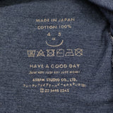 45R/45rpm 天竺のビッグスリットTシャツ ワイド コットン インディゴ 長袖Ｔシャツ カットソー ロンＴ ブルー レディース フォーティーファイブアールピーエム【中古】6-0814M♪