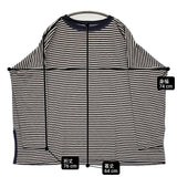 45R/45rpm 天竺ボーダーのビッグスリットTシャツ 定価15400円 Ｔシャツ カットソー ネイビー ホワイト レディース フォーティーファイブアールピーエム【中古】6-0811M♪