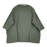 45R/45rpm 天竺のビッグスリットTシャツ ワイド コットン Ｔシャツ カットソー カーキ レディース フォーティーファイブアールピーエム【中古】6-0814M♪