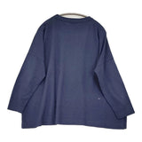 45R/45rpm 天竺のビッグスリットTシャツ ワイド コットン 長袖Ｔシャツ カットソー ロンＴ ネイビー レディース フォーティーファイブアールピーエム【中古】6-0814M♪