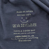 45R/45rpm 天竺のビッグスリットTシャツ ワイド コットン 長袖Ｔシャツ カットソー ロンＴ ネイビー レディース フォーティーファイブアールピーエム【中古】6-0814M♪