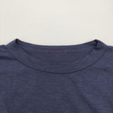 45R/45rpm 天竺のビッグスリットTシャツ ワイド コットン 長袖Ｔシャツ カットソー ロンＴ ネイビー レディース フォーティーファイブアールピーエム【中古】6-0814M♪