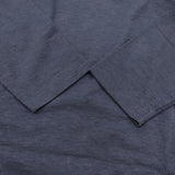45R/45rpm 天竺のビッグスリットTシャツ ワイド コットン 長袖Ｔシャツ カットソー ロンＴ ネイビー レディース フォーティーファイブアールピーエム【中古】6-0814M♪