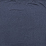 45R/45rpm 天竺のビッグスリットTシャツ ワイド コットン 長袖Ｔシャツ カットソー ロンＴ ネイビー レディース フォーティーファイブアールピーエム【中古】6-0814M♪