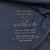 45R/45rpm 天竺のビッグスリットTシャツ ワイド コットン Ｔシャツ カットソー ネイビー レディース フォーティーファイブアールピーエム【中古】6-0814M♪