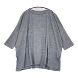 45R/45rpm 天竺のビッグスリットTシャツ（トップ）ワイド コットン Ｔシャツ カットソー ブルー レディース フォーティーファイブアールピーエム【中古】6-0814M♪