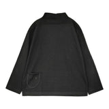 45R/45rpm 天竺の908馬モック コットンカットソー 長袖Ｔシャツ カットソー ロンＴ ブラック レディース フォーティーファイブアールピーエム【中古】6-0814M♪