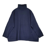 45R/45rpm USフロートのビッグスリットタートル 定価35200円 ウール セーター ニット ネイビー レディース フォーティーファイブアールピーエム【中古】6-0814T♪