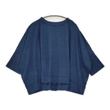 45R/45rpm 天竺 ワイドTシャツ ビッグTシャツ コットン インディゴ Ｔシャツ カットソー ネイビー レディース フォーティーファイブアールピーエム【中古】6-0814M♪