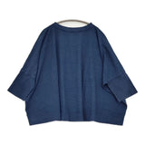 45R/45rpm 天竺 ワイドTシャツ ビッグTシャツ コットン インディゴ Ｔシャツ カットソー ネイビー レディース フォーティーファイブアールピーエム【中古】6-0814M♪