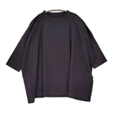 45R/45rpm 天竺のビッグスリットTシャツ ワイド コットン Ｔシャツ カットソー ネイビー 濃紺 レディース フォーティーファイブアールピーエム【中古】6-0814M♪