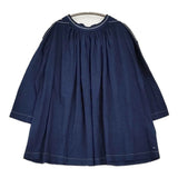45R/45rpm ビオードインディゴ天竺BLOUSE ギャザーカットソー ブラウス シャツ ネイビー レディース フォーティーファイブアールピーエム【中古】6-0814M♪