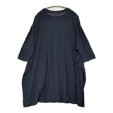 45R/45rpm さらさら天竺TUNIC コットン ワイド ドロップショルダー チュニック ネイビー 濃紺 レディース フォーティーファイブアールピーエム【中古】6-0814M♪