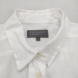 MARGARET HOWELL LIGHTWEIGHT LINEN SHIRT 定価36300円 578-6153251 サイズ1 リネン 長袖シャツ 26SS ホワイト レディース マーガレットハウエル【中古】6-0814M♪
