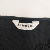 tumugu ガーゼテレコキャミソール TC13219 コットン キャミソール ブラック レディース ツムグ【中古】6-0817S◎