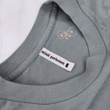 mina perhonen xs8390 choucho 定価9500円 コットン 日本製 サイズS 長袖Ｔシャツ カットソー ロンＴ ブルーグレー レディース ミナペルホネン【中古】6-0927M△