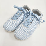 CHARLES＆KEITH CECE シシー ルーシュドスニーカー 38 24.5cm 定価11900円 スニーカー ライトブルー ホワイト レディース チャールズ＆キース【中古】6-0821G♪