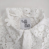 LAYAS レース半袖シャツ spick&span取り扱い 定価19800円 LAYS26SS-018-J ブラウス シャツ 26SS ホワイト レディース レイヤーズ【中古】6-0821S♪