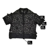 LAYAS レース半袖シャツ spick&span取り扱い 定価19800円 LAYS26SS-018-J ブラウス シャツ 26SS ブラック レディース レイヤーズ【中古】6-0821S♪