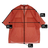 MACPHEE ドビーストライプ チュニックブラウス 12-01-52-01503 サイズ36 半袖 ブラウス シャツ オレンジ レディース マカフィー【中古】6-0817S◎