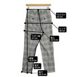 ROPE' 洗えるピンタックシガレット美脚パンツ チェック柄 定価17600円 日本製 サイズ36 パンツ グリーン ホワイト レディース ロペ【中古】6-0927G△