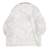 KAPITAL 天竺 リネン ペイズリーブッファンT パフスリーブカットソー 刺し子 サイズ0 XS Ｔシャツ カットソー ホワイト レディース キャピタル【中古】6-0930M∞
