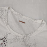 KAPITAL 天竺 リネン ペイズリーブッファンT パフスリーブカットソー 刺し子 サイズ0 XS Ｔシャツ カットソー ホワイト レディース キャピタル【中古】6-0930M∞