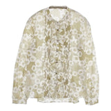 mina perhonen flower dance フラワープリント タックフリル xs1958 ブラウス シャツ マルチカラー レディース ミナペルホネン【中古】6-0930M∞