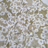 mina perhonen flower dance フラワープリント タックフリル xs1958 ブラウス シャツ マルチカラー レディース ミナペルホネン【中古】6-0930M∞