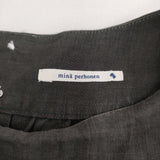 mina perhonen forest wing バックボタンノースリーブブラウス 刺繍 リネン Ms1298 サイズ36 ブラウス シャツ チャコールグレー レディース ミナペルホネン【中古】6-0817S◎