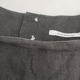 mina perhonen forest wing バックボタンノースリーブブラウス 刺繍 リネン Ms1298 サイズ36 ブラウス シャツ チャコールグレー レディース ミナペルホネン【中古】6-0817S◎