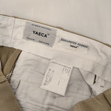 YAECA ワイドパンツ コットン 68603 日本製 サイズ28 チノパンツ カーキ KHAKI ベージュ レディース ヤエカ【中古】6-0927G△