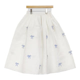 HORROR VACUI ホラーヴァキュイ 未使用品 RIBBON SKIRT ホラー ヴァキュイ 定価124300円 ロングスカート 24SS ホワイト レディース【中古】6-0814G♪