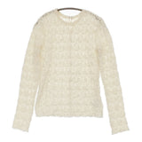 IENA Flowerストレッチレースプルオーバー 定価13200円 カットソー 25AW 生成 ナチュラル レディース イエナ【中古】6-0821M♪