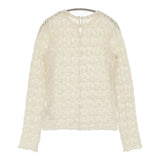 IENA Flowerストレッチレースプルオーバー 定価13200円 カットソー 25AW 生成 ナチュラル レディース イエナ【中古】6-0821M♪