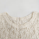 IENA Flowerストレッチレースプルオーバー 定価13200円 カットソー 25AW 生成 ナチュラル レディース イエナ【中古】6-0821M♪