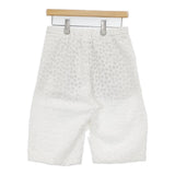 IENA 未使用品 25SS ジオメトリックレース ハーフパンツ 定価19000円 サイズ38 ショートパンツ ハーフパンツ ショーツ ホワイト レディース イエナ【中古】6-0817S◎