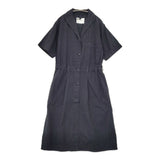 MHL. COTTON LINEN SHIRTING 定価31900円 595-1157551 サイズ2 半袖 ワンピース ネイビー レディース エムエイチエル【中古】6-0817S◎