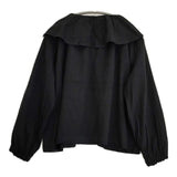 nest Robe/UpcycleLino ラッフルカラーブラウス 定価28600円 01244-1160 ブラウス シャツ 24AW ブラック レディース ネストローブ/アップサイクルリノ【中古】6-0930M∞