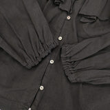 nest Robe/UpcycleLino ラッフルカラーブラウス 定価28600円 01244-1160 ブラウス シャツ 24AW ブラック レディース ネストローブ/アップサイクルリノ【中古】6-0930M∞