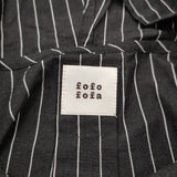 fofofofa SWAY FOODIE BLOUSON 羽織り フードジャケット 定価37400円 ブルゾン BLACK STRIPE ブラックストライプ ホワイト レディース【中古】6-0814M♪