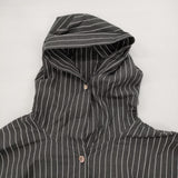 fofofofa SWAY FOODIE BLOUSON 羽織り フードジャケット 定価37400円 ブルゾン BLACK STRIPE ブラックストライプ ホワイト レディース【中古】6-0814M♪