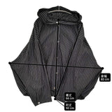fofofofa SWAY FOODIE BLOUSON 羽織り フードジャケット 定価37400円 ブルゾン BLACK STRIPE ブラックストライプ ホワイト レディース【中古】6-0814M♪