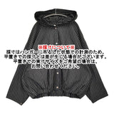 fofofofa SWAY FOODIE BLOUSON 羽織り フードジャケット 定価37400円 ブルゾン BLACK STRIPE ブラックストライプ ホワイト レディース【中古】6-0814M♪
