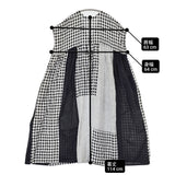 clip.tab 新品 リネンパッチワークVネックワンピース サイズ2 定価26400円 チェック ワンピース ホワイト ブラック レディース クリップタブ【中古】6-0821S♪